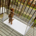 Gaiola de cercas para brinquedos de acrílico transparente para animais de estimação